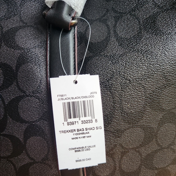 NWT Trekker Bag in Signature Canvas in Black & Oxblood - Picture 4 of 7